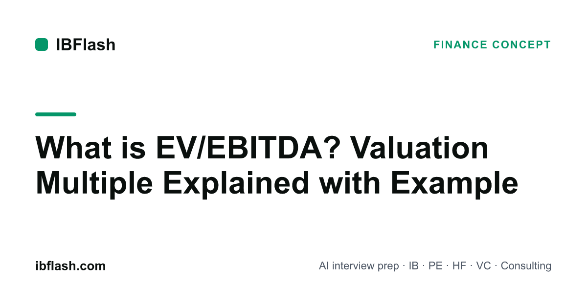 What is EV/EBITDA? Valuation Multiple Explained with Example — IB Flash